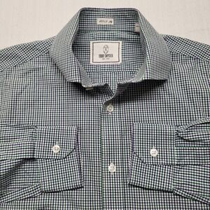 Todd Snyder Button Up Shirt Mens 15.5 Medium Green Gingham Check Cotton Preppy